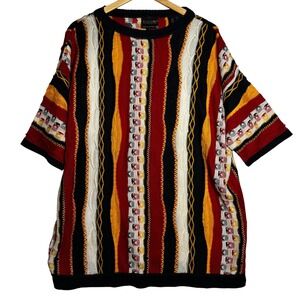 Coogi Australia Mens Textured Knit Short Sleeve Sweater Made in Australia
